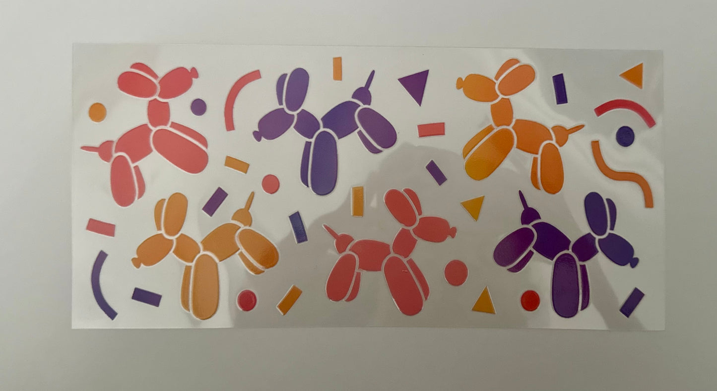 16oz UV DTF WRAP - BALLOON DOG