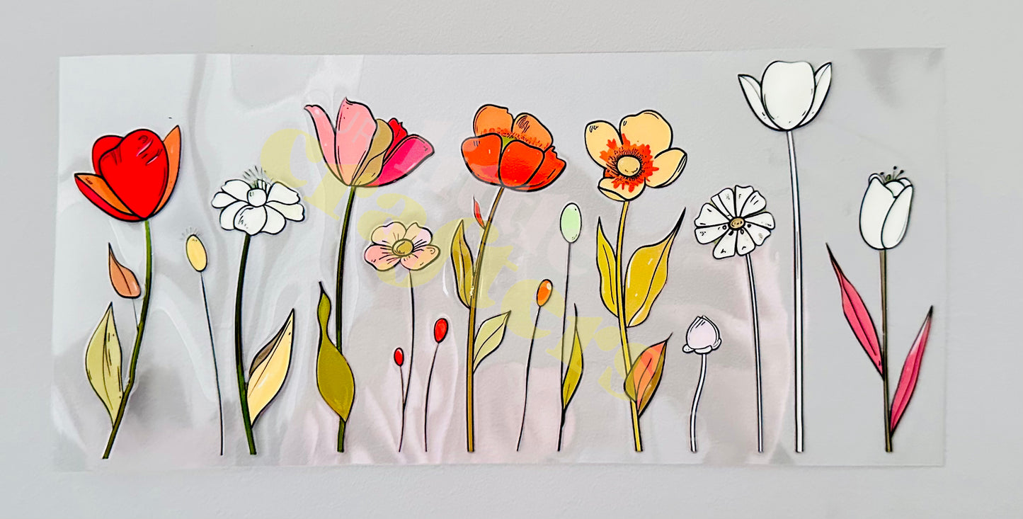 16oz UV DTF WRAP - FLOWERS