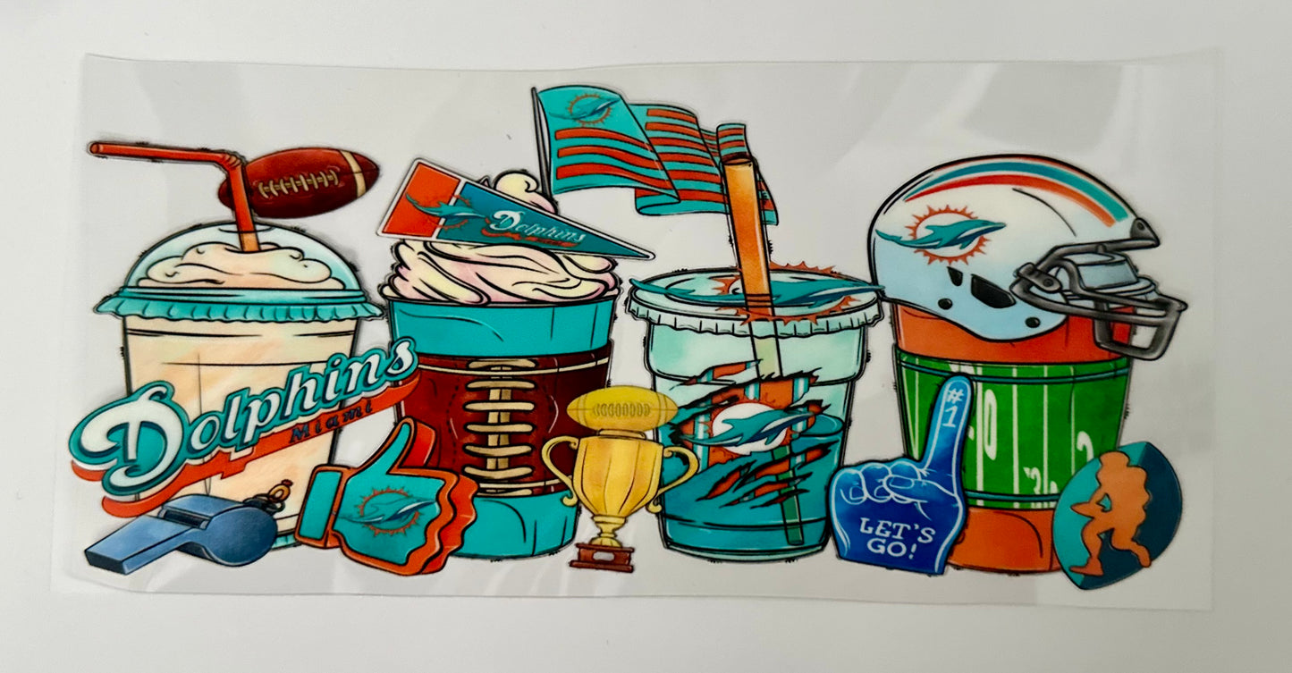 16oz UV DTF WRAP - DOLPHINS / SPORT