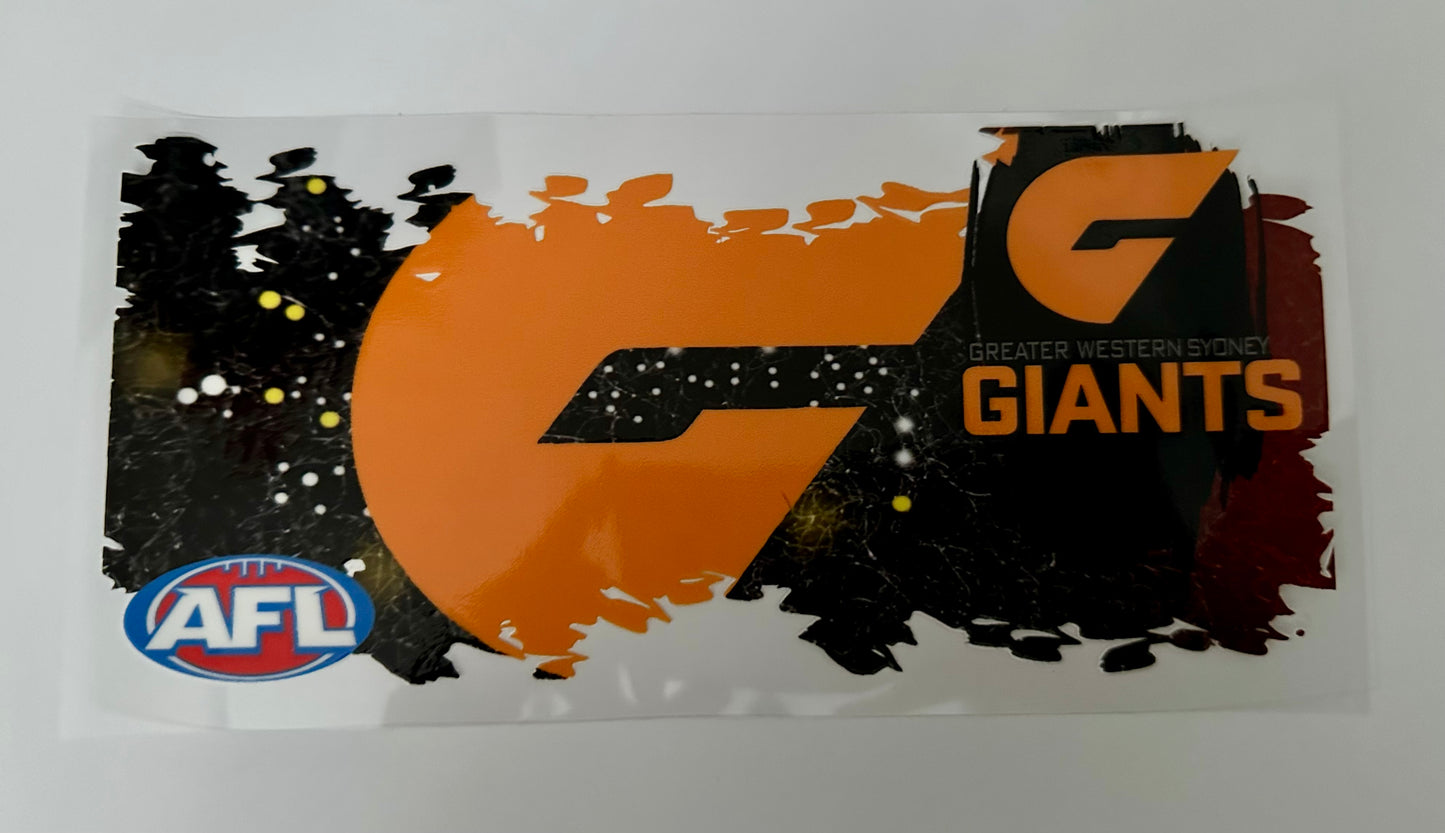 16oz UV DTF WRAP - GREATER WESTERN SYDNEY GIANTS AFL / SPORT