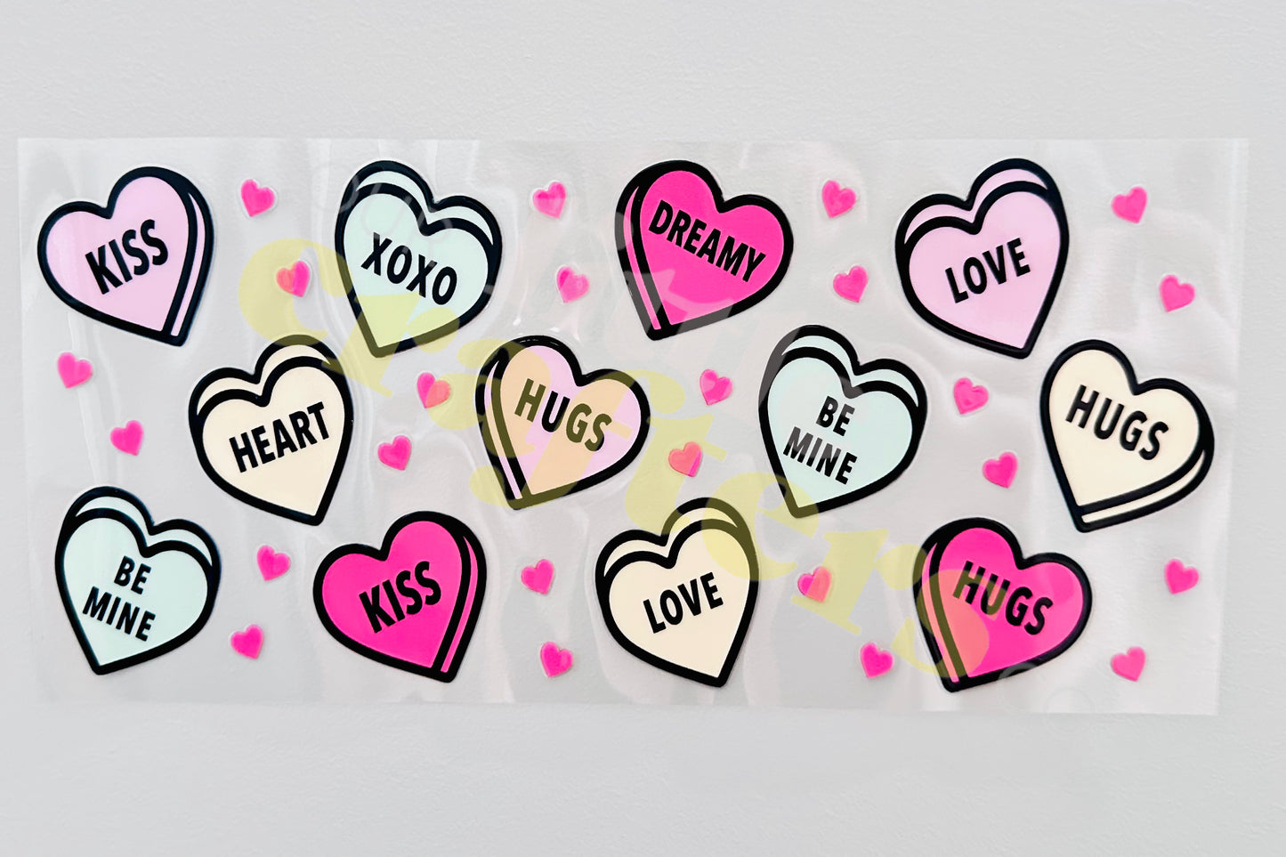 16oz UV DTF WRAP - LOVE HEARTS