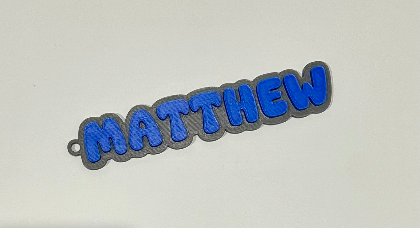3D PRINTED DOUBLE LAYERED NAME TAG