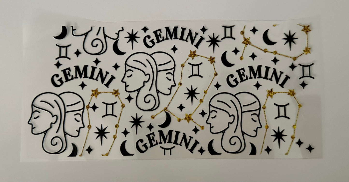 16oz UV DTF WRAP - GEMINI HOROSCOPE