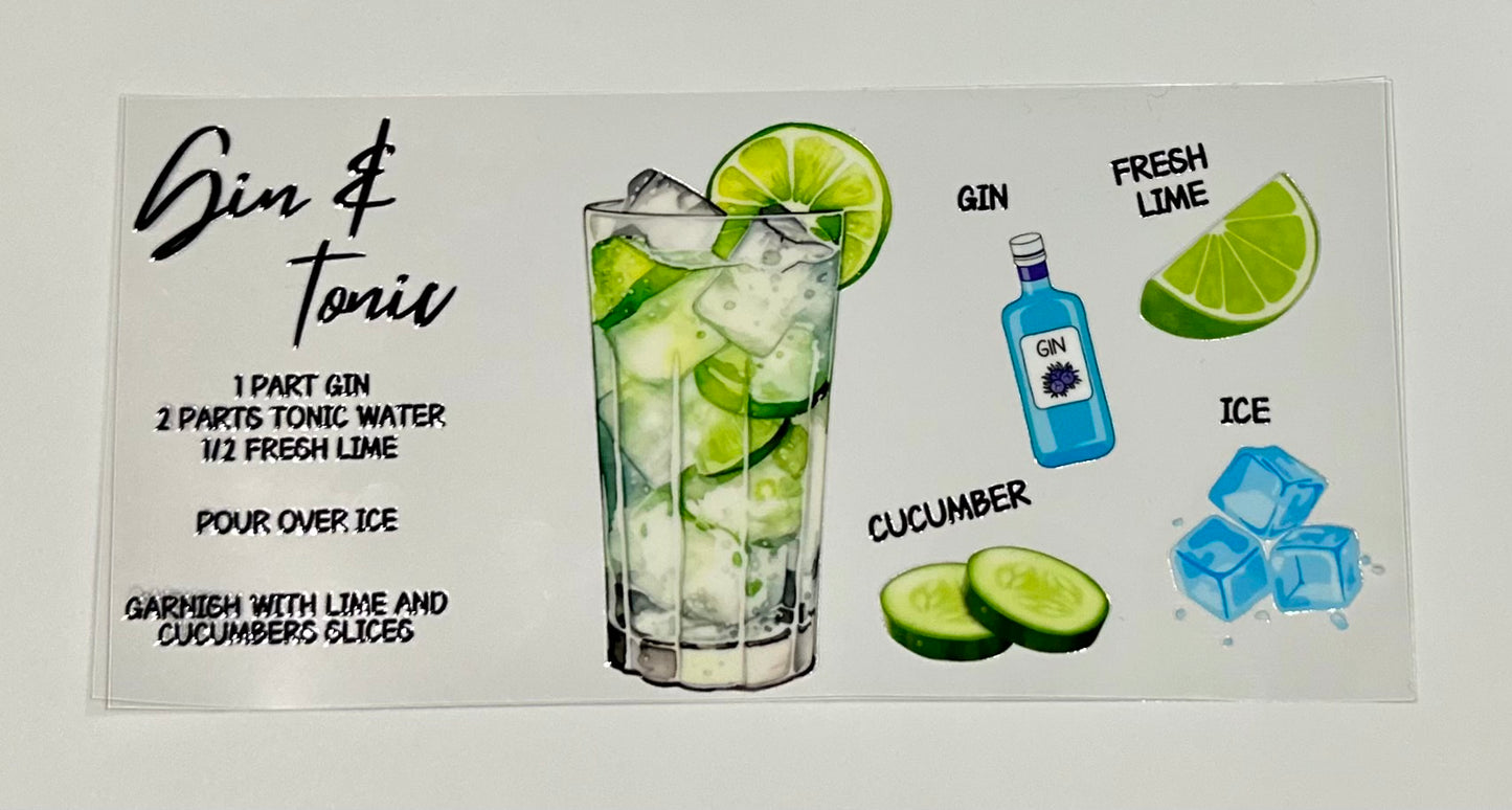 16oz UV DTF WRAP - GIN & TONIC