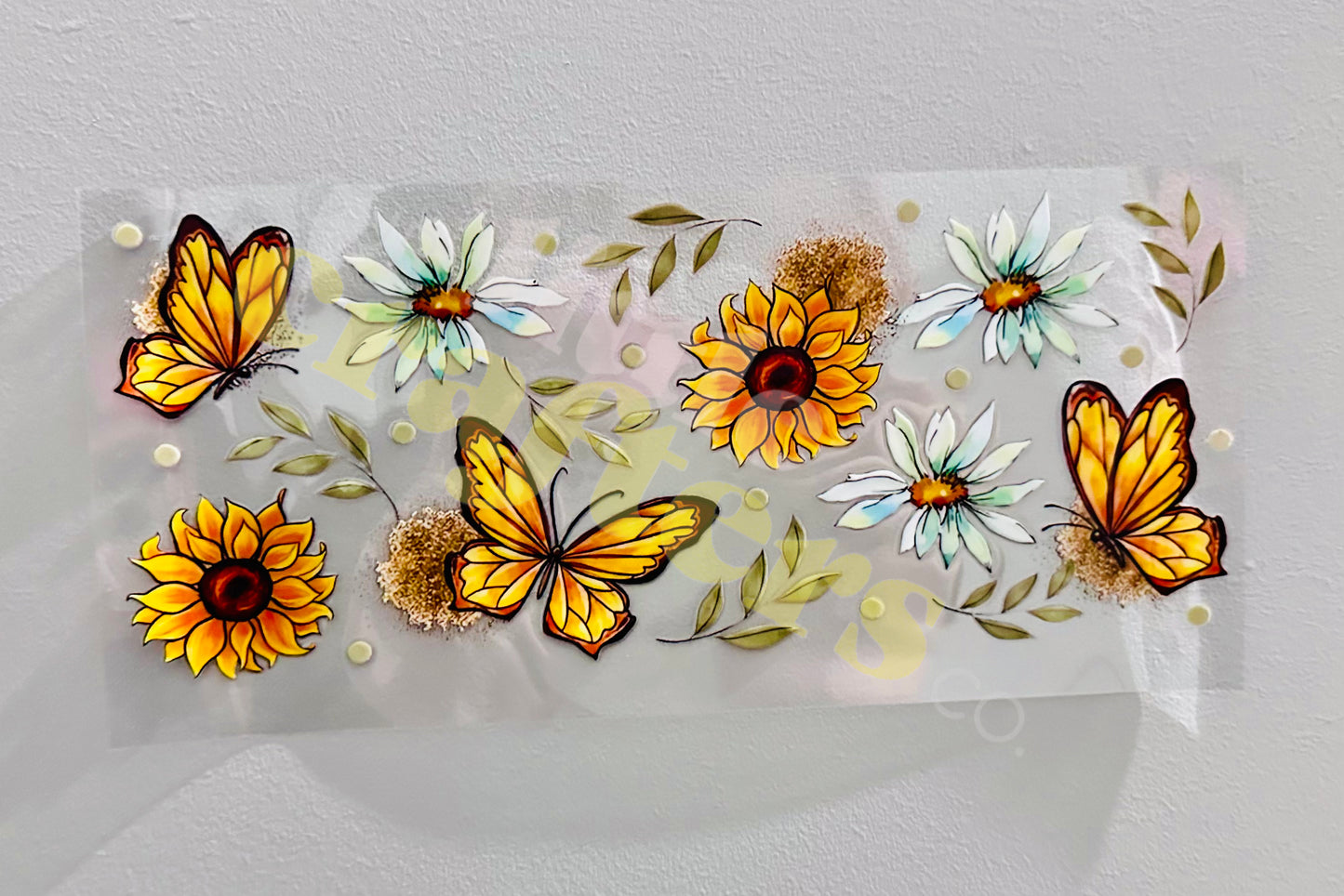 16oz UV DTF WRAP - BUTTERFLY & SUNFLOWERS