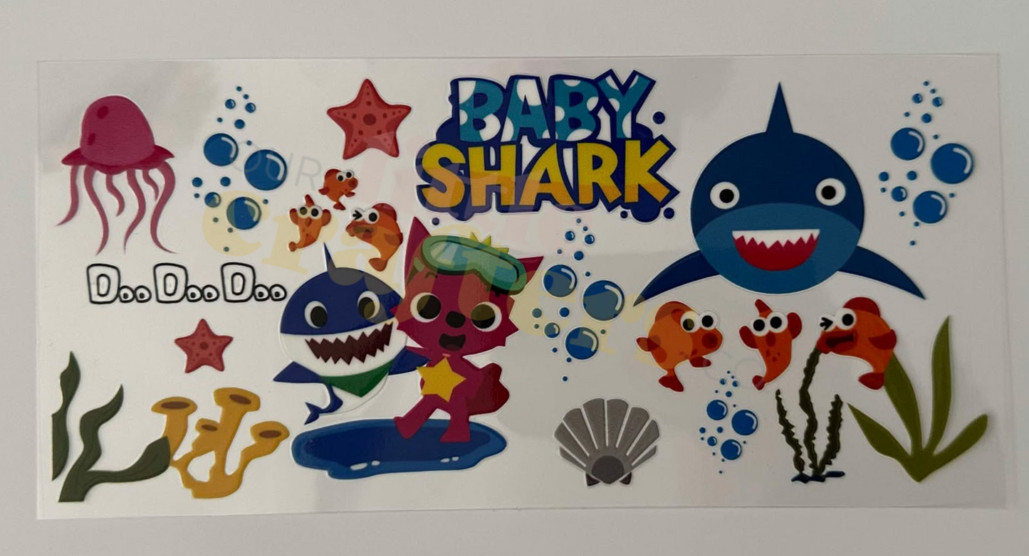 16oz UV DTF WRAP - BABY SHARK
