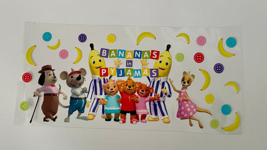 16oz UV DTF WRAP - BANANA IN PYJAMAS