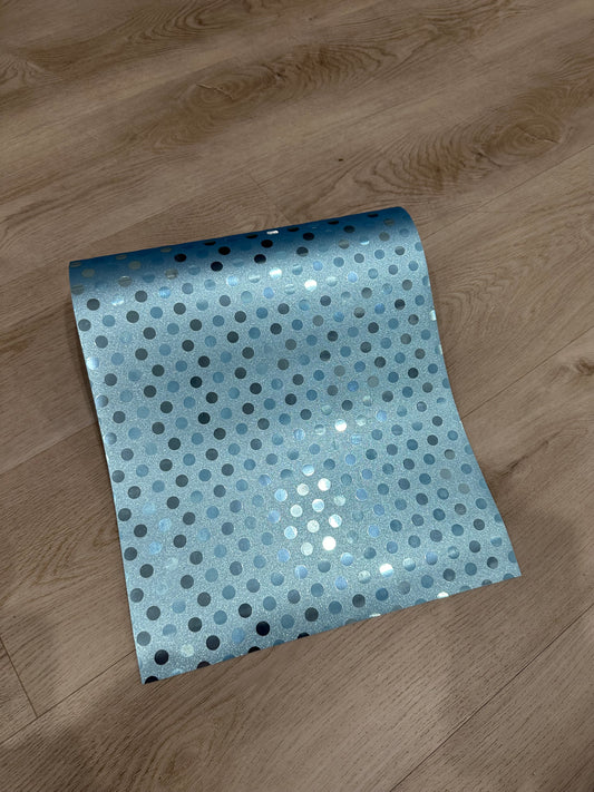 BLUE POLKA DOTS PATTERNED VINYL