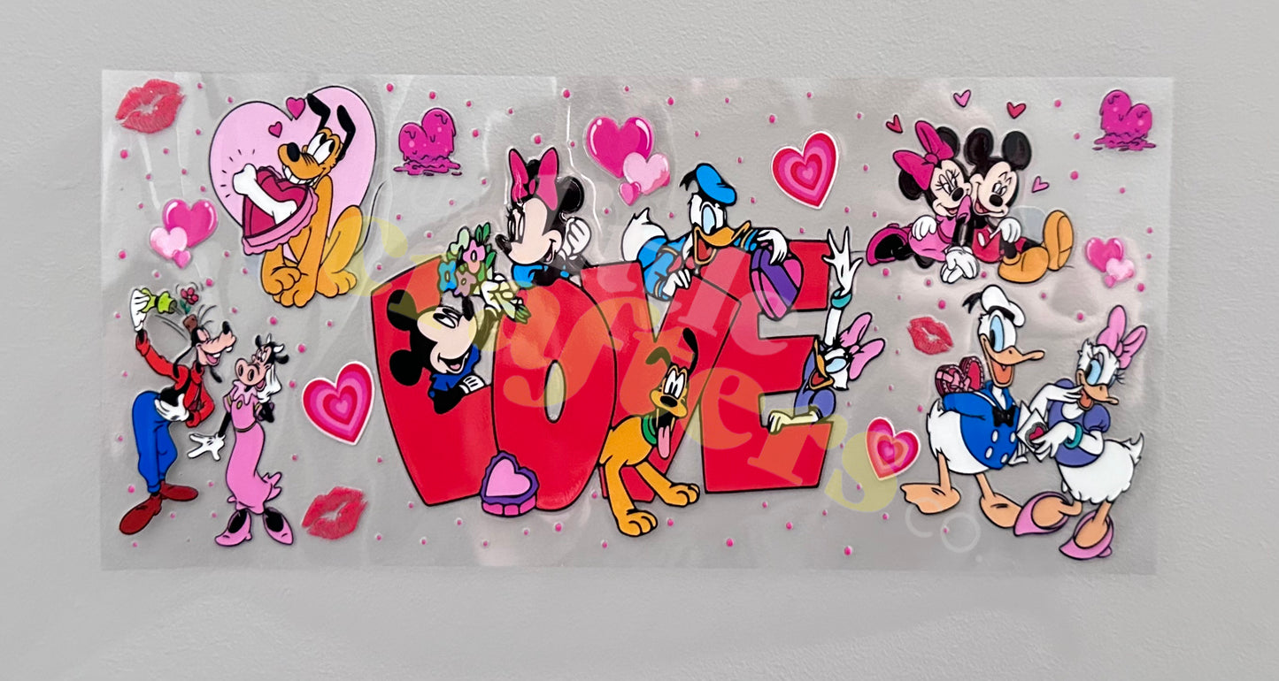 16oz UV DTF WRAP - 'LOVE' MICKEY & MINNIE