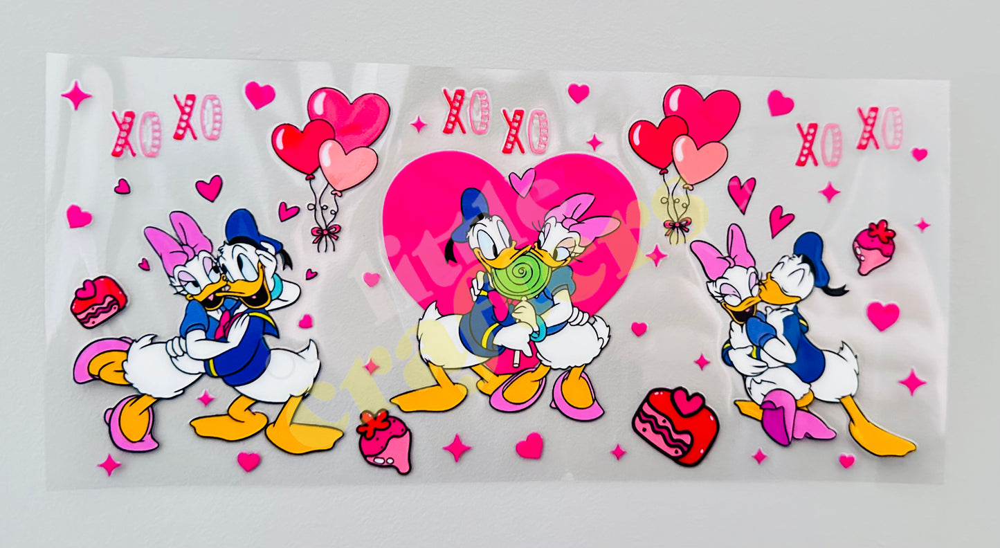 16oz UV DTF WRAP - DONALD & DAISY DUCK