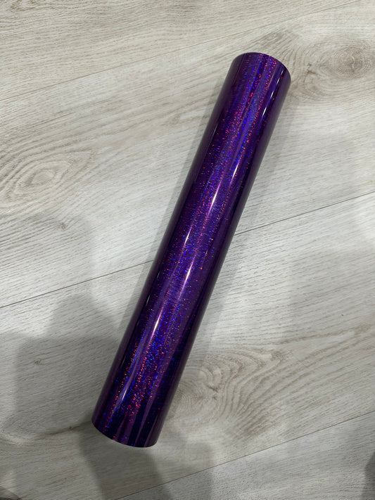 PURPLE HOLOGRAPHIC PATTERNED VINYL