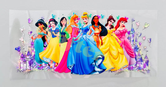 16oz UV DTF WRAP - DISNEY PRINCESS WITH CASTLE