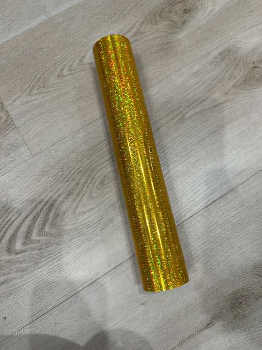 GOLD HOLOGRAPHIC PATTERNED VINYL