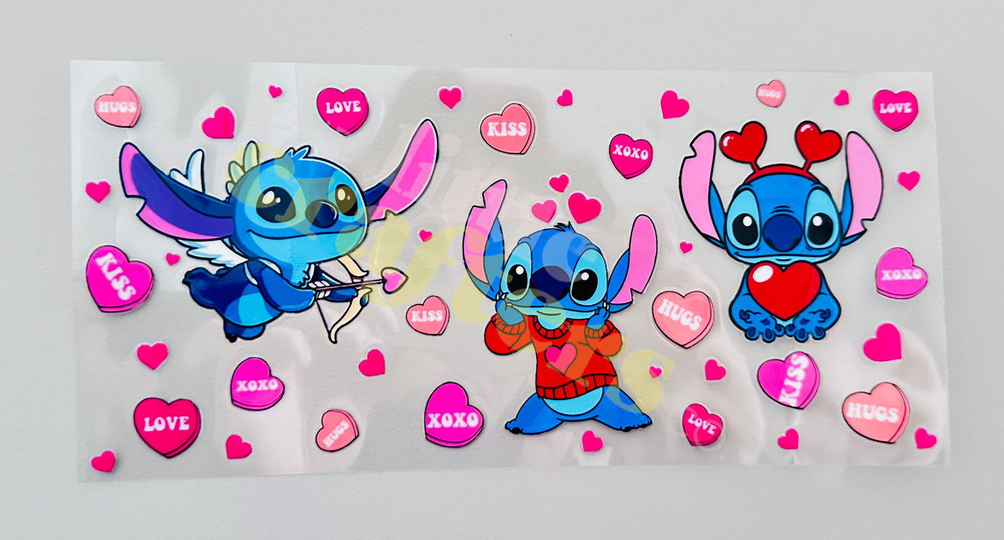 16oz UV DTF WRAP - LOVE HEART STITCH