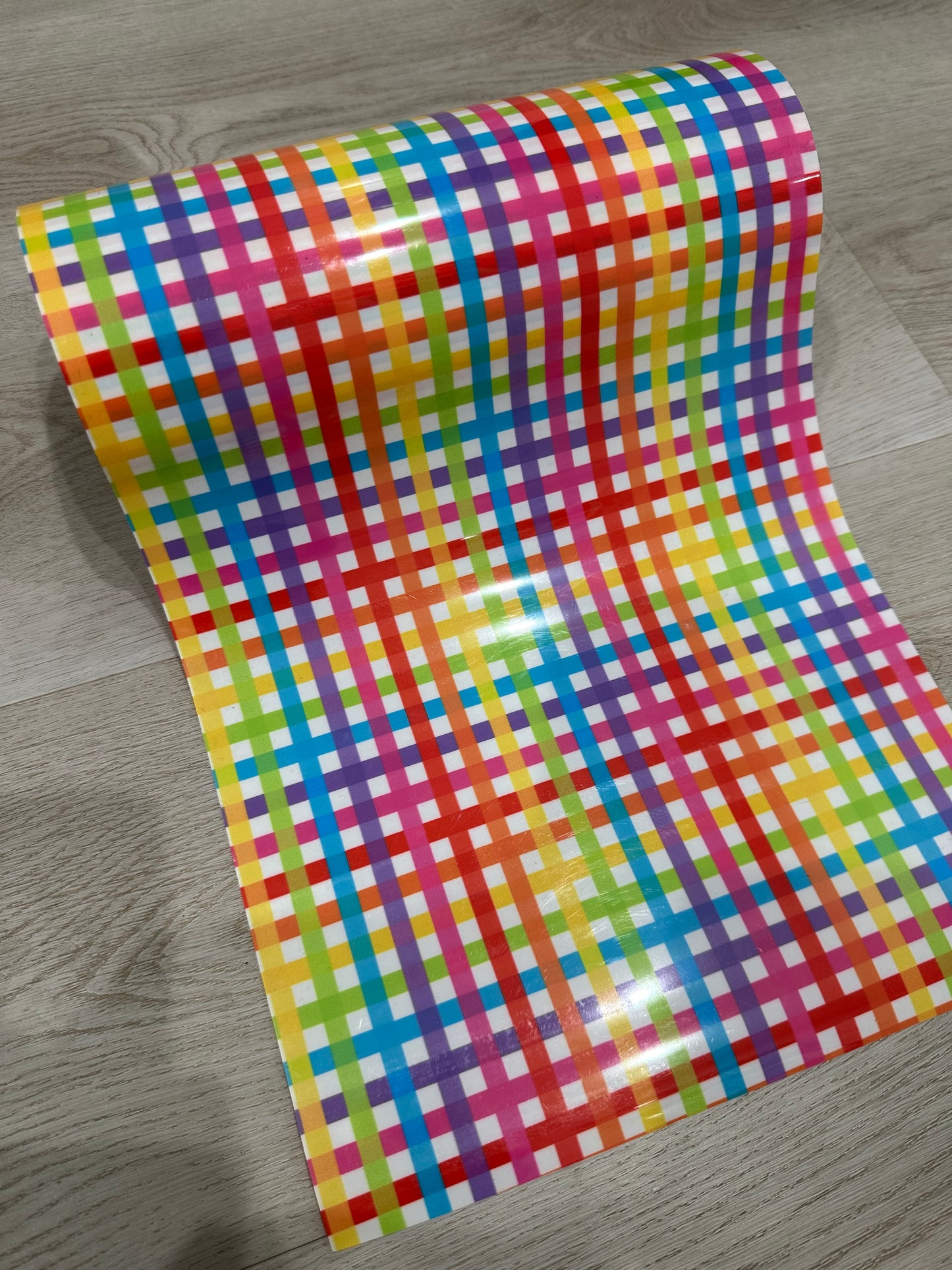 RAINBOW PLAID PATTERN HTV