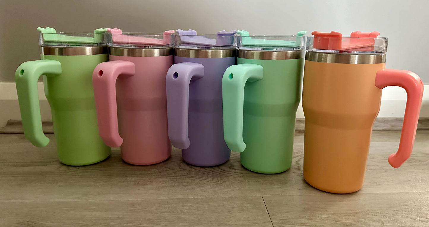 20oz Pastel Tumbler with Handle