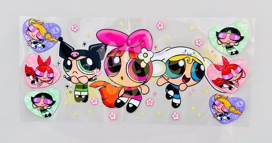 16oz UV DTF WRAP - POWERPUFF GIRLS