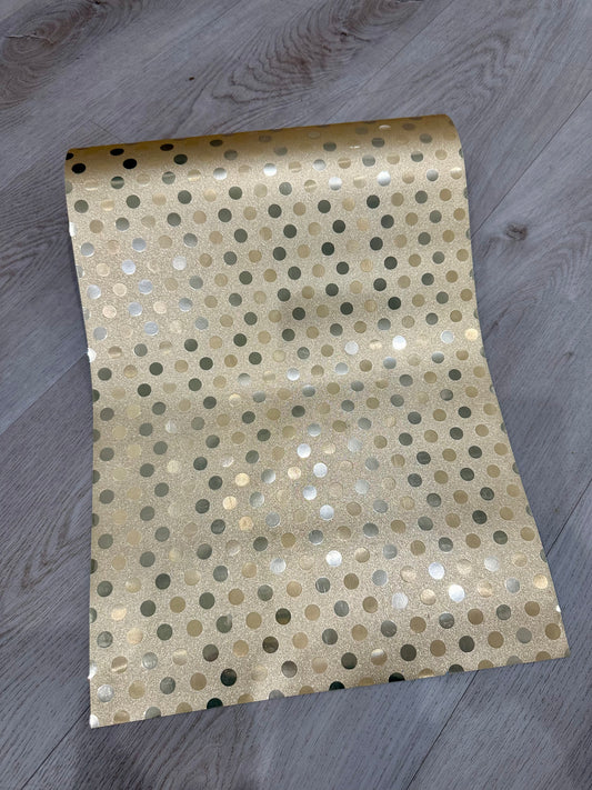 GOLD POLKA DOT PATTERNED VINYL