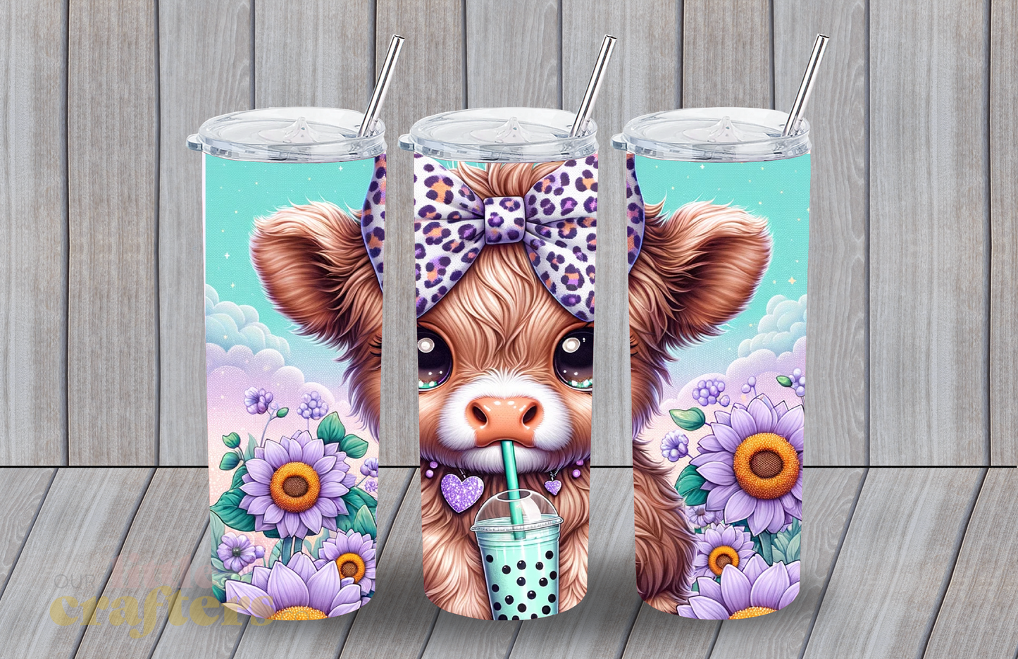 "HIGHLAND COW WITH PURPLE' SUBLIMATION WRAP (53)