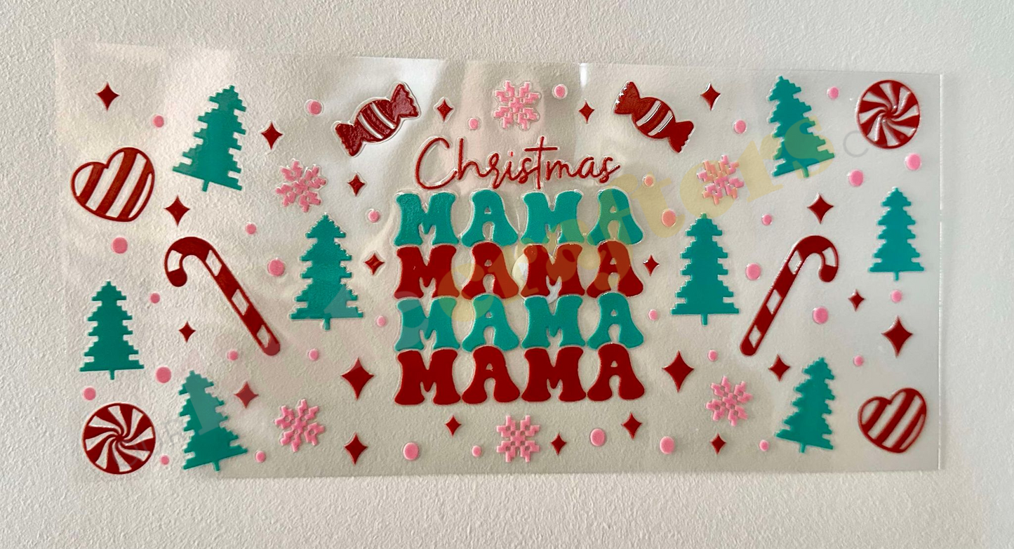 16oz UV DTF WRAP - 'CHRISTMAS MAMA'