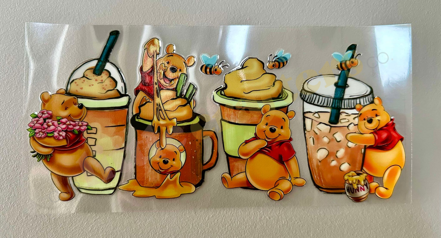 16oz UV DTF WRAP - WINNIE THE POOH WITH HONEY