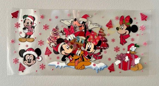 16oz UV DTF WRAP - MICKEY AND MINNIE CHRISTMAS